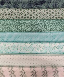 stoffenpakket met 7 fat quarters/ groen turquoise