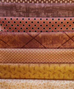 stoffenpakket met 7 fat quarters / bruin