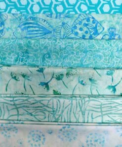 stoffenpakket/ batikstoffen/ fat quarters/ turquoise